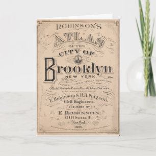 Vintage Brooklyn, New York Atlas Kort