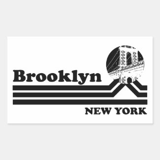 Vintage Brooklyn New York Rektangulärt Klistermärke