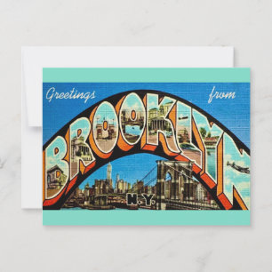 Vintage Brooklyn NY Hälsning Vykort