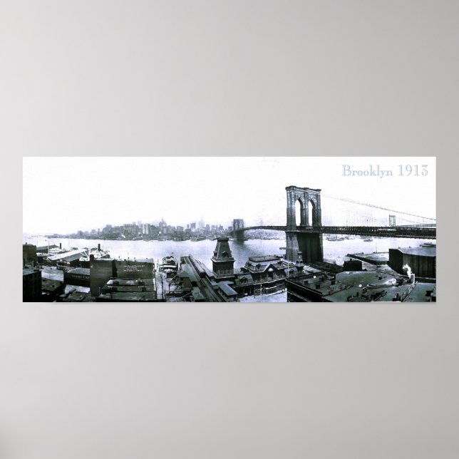 Vintage Brooklyn NYC 1913 Poster (Framsidan)