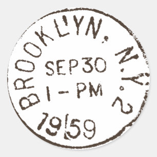 vintage brooklyn nyc new york city trendig postage runt klistermärke