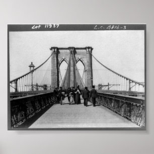 Vintage Brooklyn överbryggar New York City NY 1898 Poster