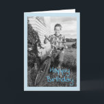 Vintage Brother Birthday Kort<br><div class="desc">Vintage fotopojke och cykel</div>