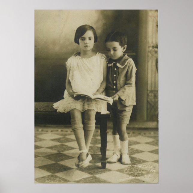 Vintage Brother och Syster Poster (Framsidan)