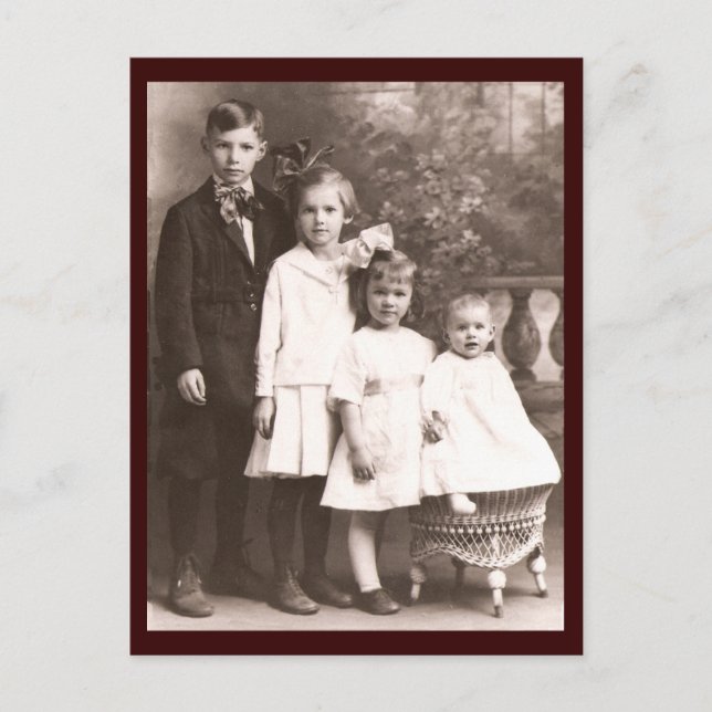 Vintage Brother & Sisters Vykort (Framsida)