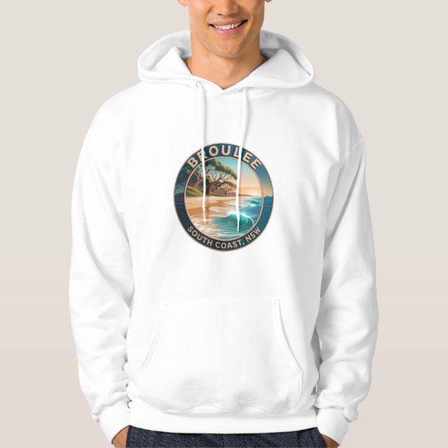 Vintage Broulee Beach Australien Resemöja Hoodie (Framsida)