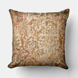 Vintage Brown Arabesques Pillow Kudde