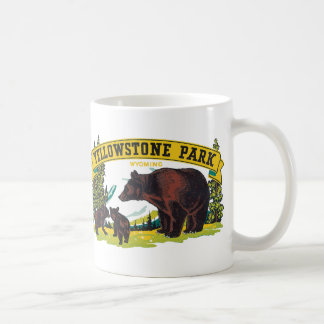 Vintage Brown Bears i Yellowstone National Park Kaffemugg