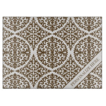 Vintage Brown Damask Kitchen Design