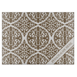 Vintage Brown Damask Kitchen Design