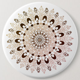 Vintage Brown Mandala-blomma Knapp