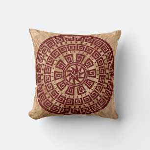 Vintage Brown och Maron Monogrammed Kudde