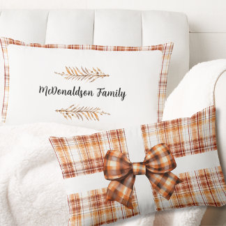 Vintage Brown Orange Personlig Namn överordnad gåv Lumbarkudde