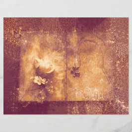 Vintage Brown Sepia Blommigt Old Antique Struktur