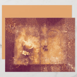 Vintage Brown Sepia Blommigt Old Antique Struktur