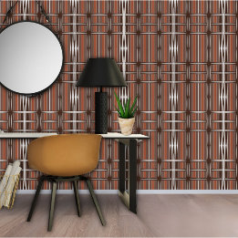 Vintage Brown White Rand Geometric Mönster