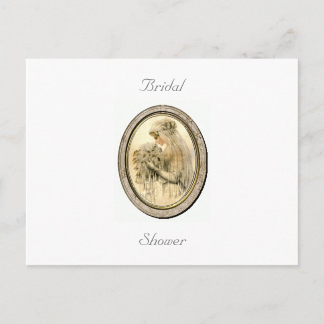 Vintage Brud Bröllopsdusch Vykort (Framsida)