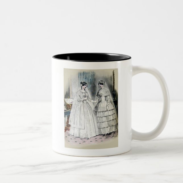 Vintage Brud Bröllopsklänning Två-Tonad Mugg (Höger)