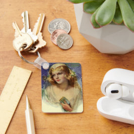 Vintage brud som håller i en Bibel, religiös vigse Nyckelring