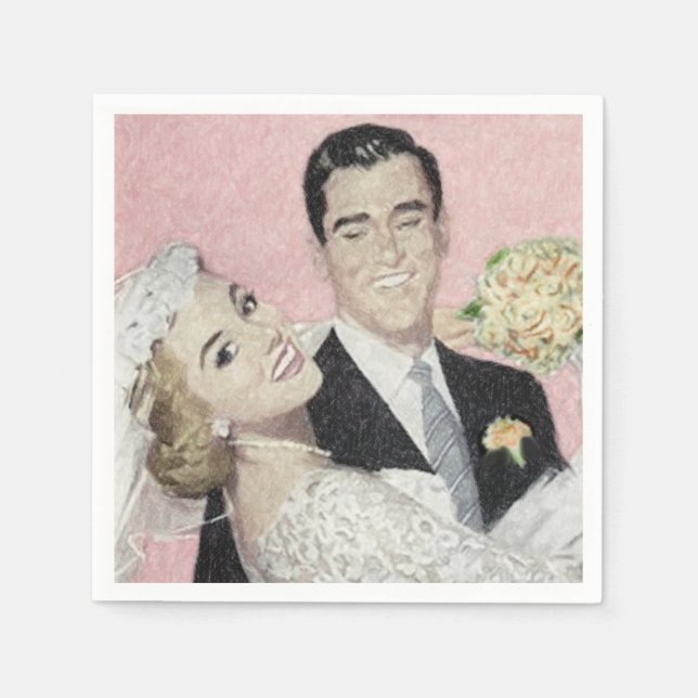 Vintage Brudpar Pappersservett (Framsidan)