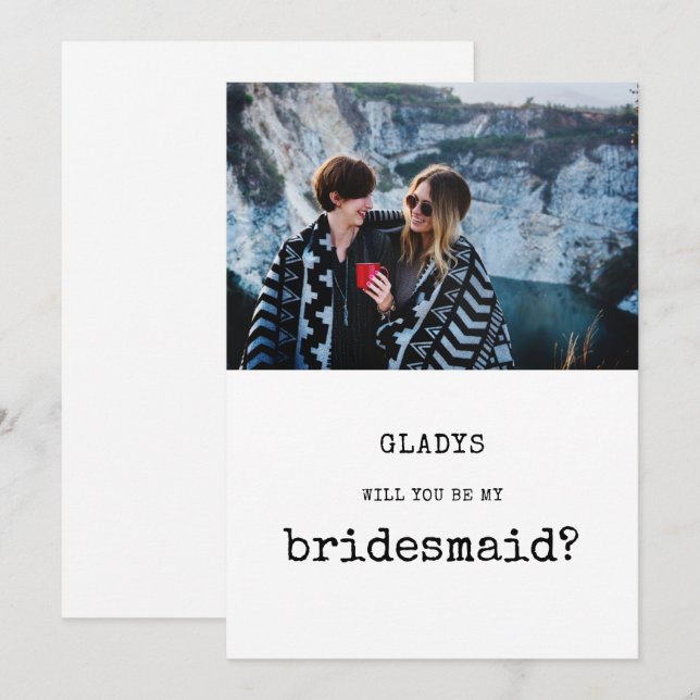 Vintage Brudtärna fotokort Inbjudningar (Fram/baksida)