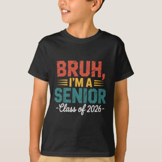 Vintage Bruh jag är en senior Cl 2026 Rolig skola T Shirt
