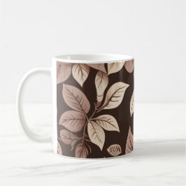 Vintage Brun Blommig Ros Kaffemugg