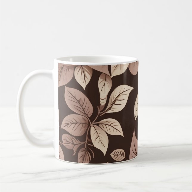 Vintage Brun Blommig Ros Kaffemugg (Vänster)