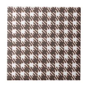 Vintage brun houndstooth kakelplatta