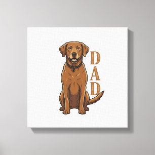 Vintage Brun Hund Pappa Tröja Design_1 Canvastryck