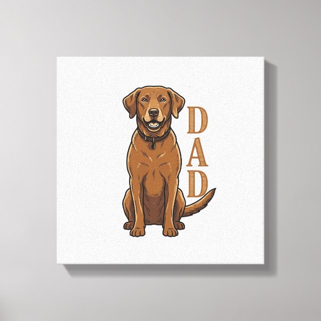 Vintage Brun Hund Pappa Tröja Design_1 Canvastryck (Framsida)