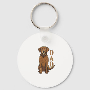 Vintage Brun Hund Pappa Tröja Design_1 Nyckelring