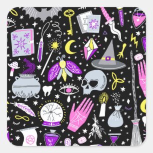 Vintage brun orange tartan plaid. fyrkantigt klistermärke