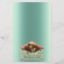 Vintage: brun spaltpersika brevpapper