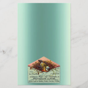Vintage: brun spaltpersika brevpapper