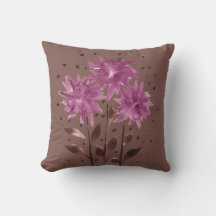 Vintage Brun Violett Blommig