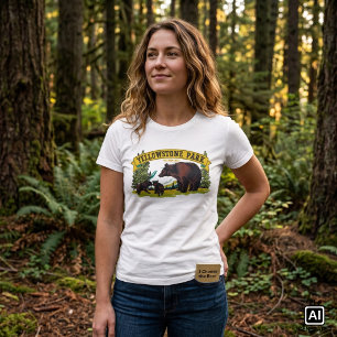 Vintage Bruna Björnar i Yellowstone National Park Tröja