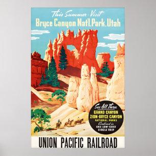 Vintage Bryce Canyon National Park Utah Resa Poster