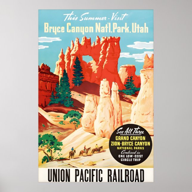 Vintage Bryce Canyon National Park Utah Resa Poster (Framsidan)