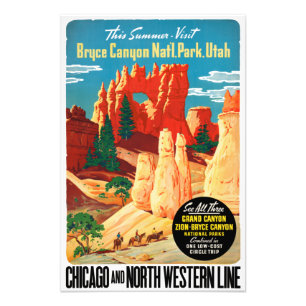 Vintage Bryce Canyon nationalpark Utah Travel Pos Fototryck