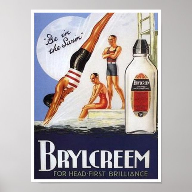 Vintage Brylcreem finns i Simman och är Poster (Framsidan)