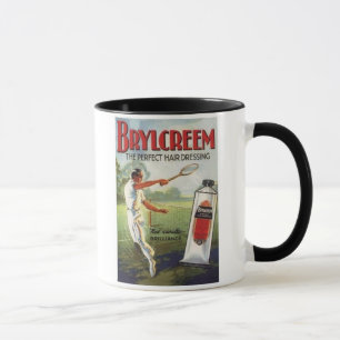 Vintage Brylcreem Man spelar tennis och Mugg