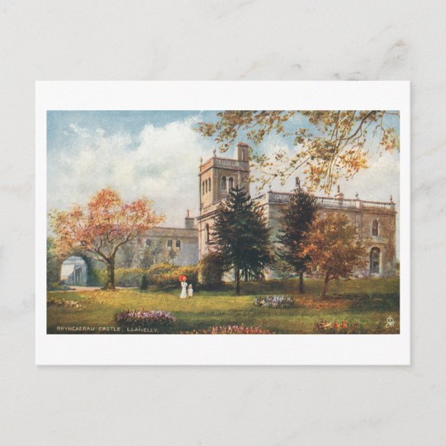 Vintage Bryncaerau slott i Wales Vykort (Framsida)