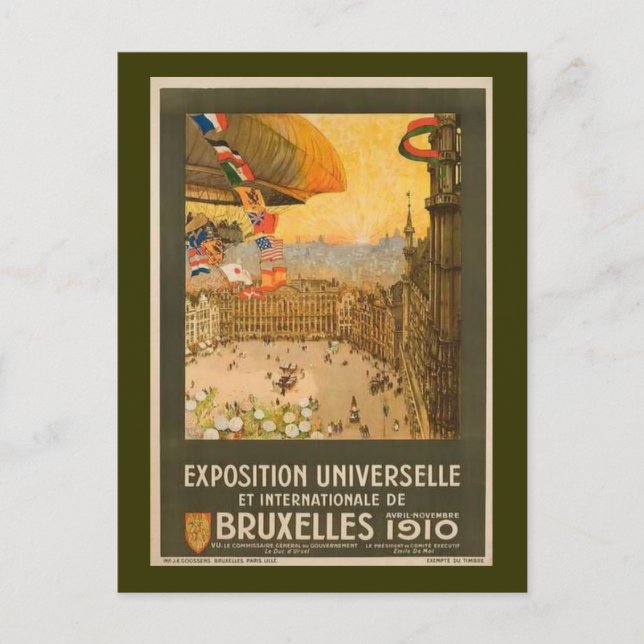 Vintage Bryssel Vykort (Framsida)