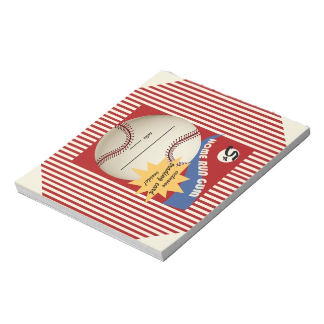 Vintage Bubblegum Wrapper för baskort Anteckningsblock (Roterad)