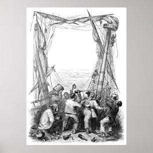Vintage Buccaneers och en skeppsbruten Frakt i Pir Poster