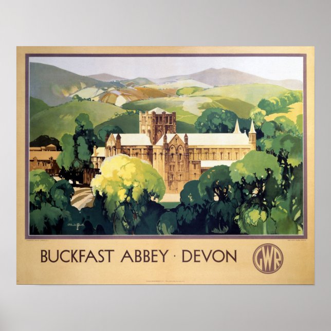 Vintage Buckfast Abbey Monastery British Railways Poster (Framsidan)