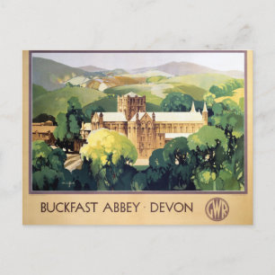 Vintage Buckfast Abbey Monastery British Railways Vykort