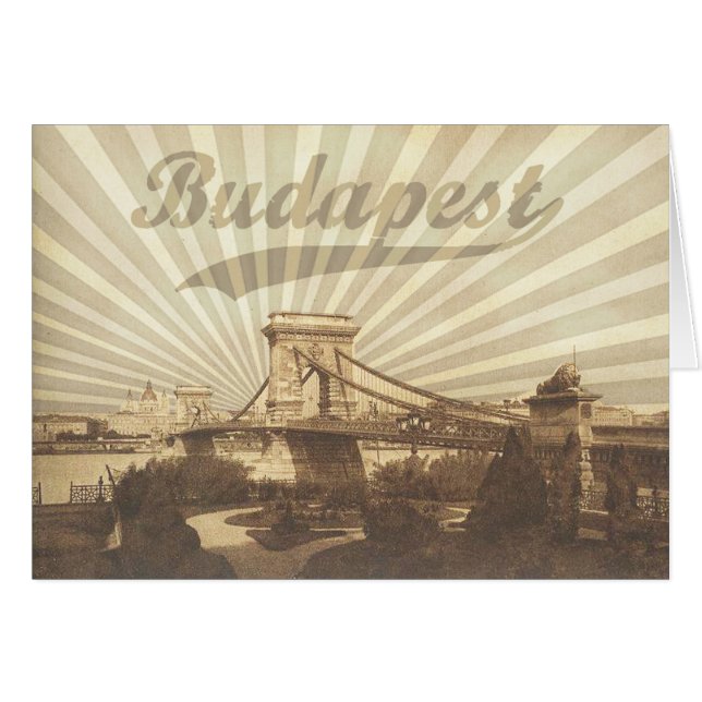 Vintage Budapest Hälsningskort (Framsidan Horizontal)