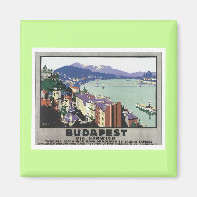 Vintage Budapest Hungary Magnet (Framsidan)